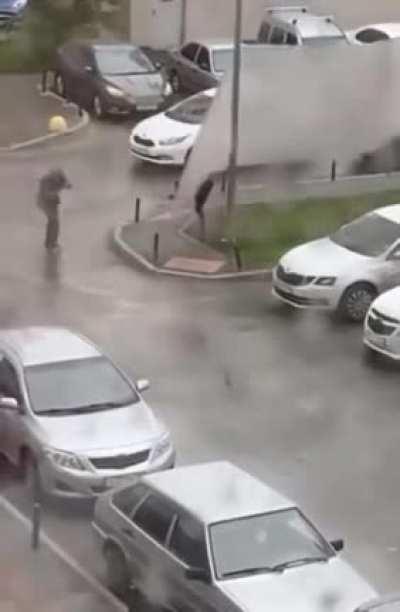 Walking on a metal sheet during a Windy Day