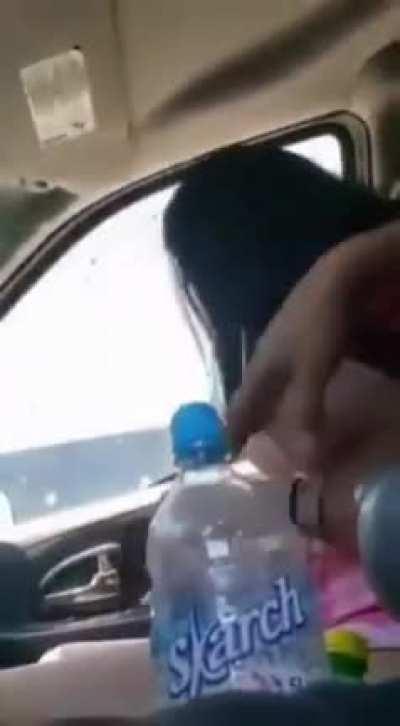 Girl in car let's passing stranger touch her