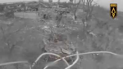 Ukrainian FPV drones of Achilles operators in the Pokrovsky direction hit 3 infantry fighting vehicles, 2 tanks, 1 motorcycle, 4 soldiers, 2C4 Tulpan self-propelled guns. March 2025, Kharkiv region.