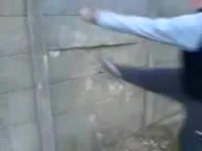 kicking a wall (good old classic)