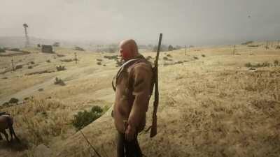 Found this man in the Great Plains, can't believe they let him out of the character creation like that 😅