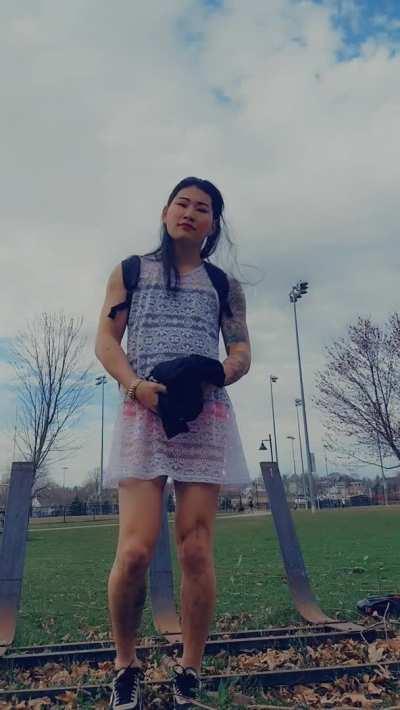 Letting this guy walking his dog get a look at my sissy ass