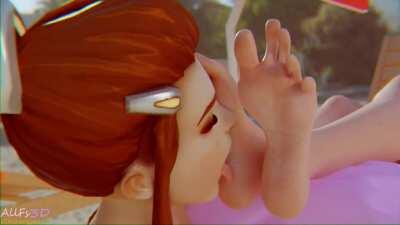 Brigitte loves Mercy Feet (AllFs3D) [Overwatch]