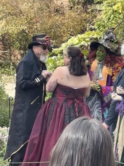 Saw a couple get married in Salem, Massachusetts on Halloween by a witch!