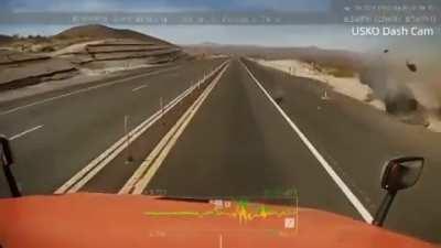 Attempting an illegal pass on a semi.