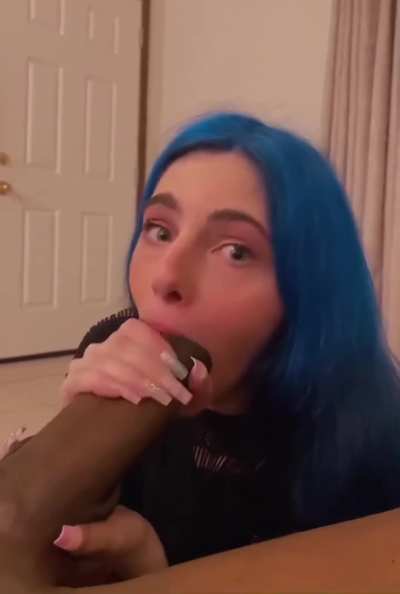 Cutie with Blue Hair Takes a BBC