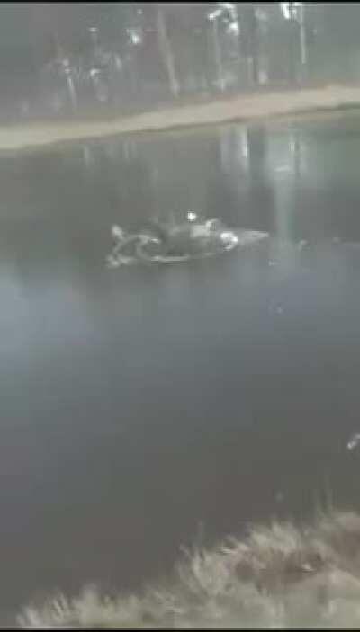 Golfing on a frozen lake