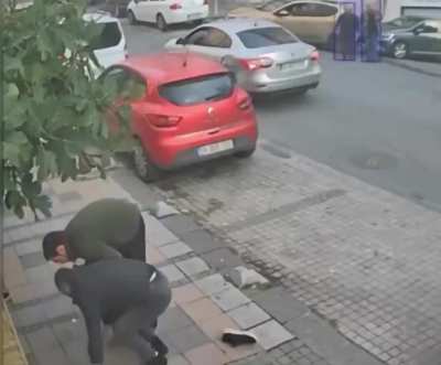 Wait for it.....car hits driver twice within seconds