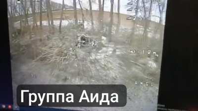 Ukrainian soldiers hit by drone (near Berdin Kursk region)