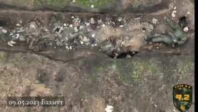 A Russian soldier tried to escape from the drone, but blew himself up with a grenade