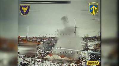 Falcon Squad of the 57th Separate Motorized Infantry Brigade release a compilation of FPV strikes on Russian troops in Vovchansk [3.1.25]