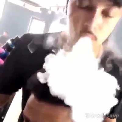 The way the smoke impacts the haircut..