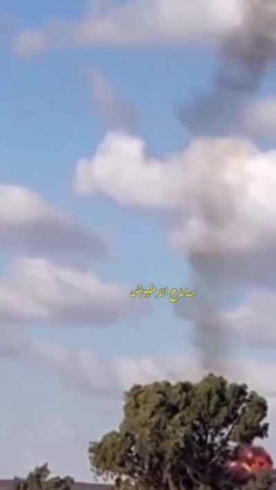 An American MQ-9ER Reaper drone falling from the sky after it was shot down near Benghazi yesterday afternoon. Reports indicate the drone was downed by forces of the Libyan National Army (LNA).