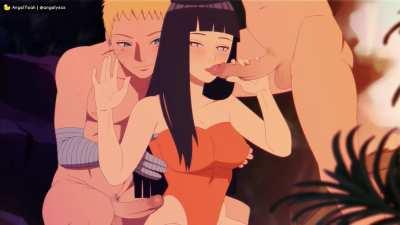 Naruto and Hinata enjoying their summer vacation.