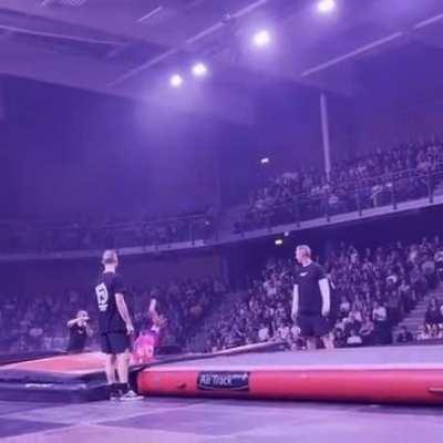 Gymnast does a forward backflip!?