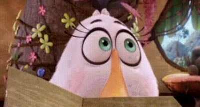 This gif of a bird meme with Terrence with police lights in the background is a real scene from the angry birds movie.