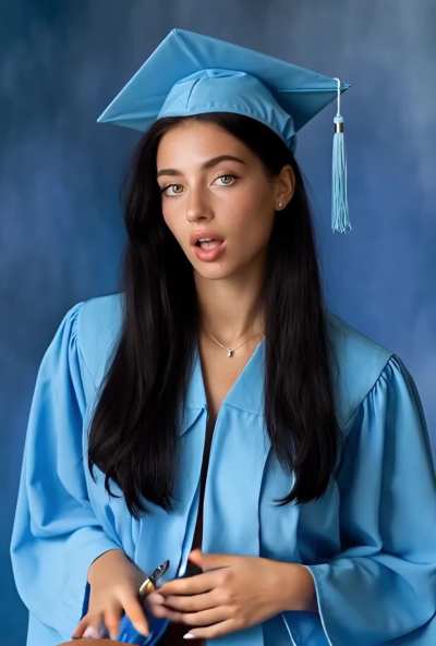 College girls get their graduation photos taken (Audio on)