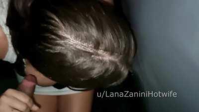 I'm a wife addicted to giving blowjobs. When I want to suck a lot in the same day, my husband takes me to some gloryholes has in Brazil. I suck a lot of cocks all night.