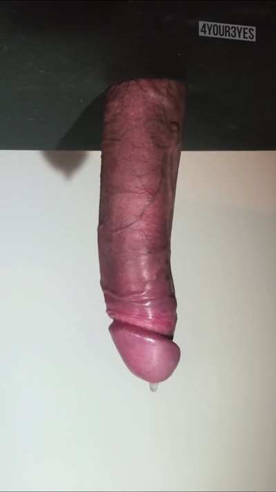 Hands Free Session on the Milking Table Ends in an Audible Cumshot.