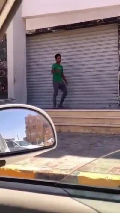 Man throws shoe with fucking perfect accuracy