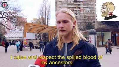 Georgian man giving opinions on race-mixing