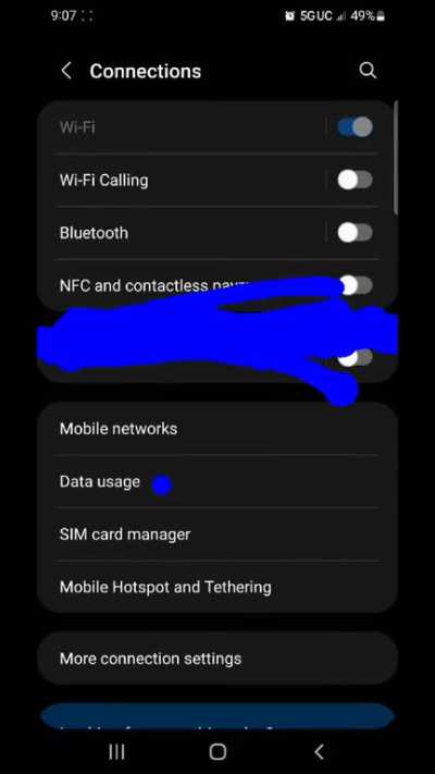 S22 ultra cant turn wifi on
