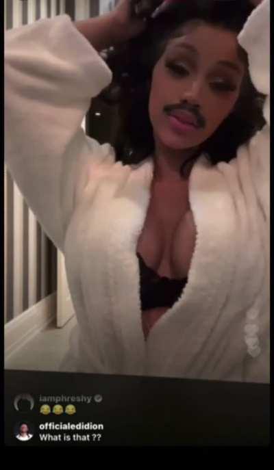 Cardi playing with her Tits & a Nip Slip