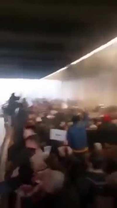 Protests against the covid pass has turned into urban warfare in Brussels today as protesters clash with police