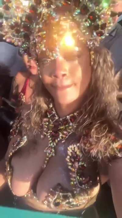 Showing off her ass and boobs in Barbados, August 2024