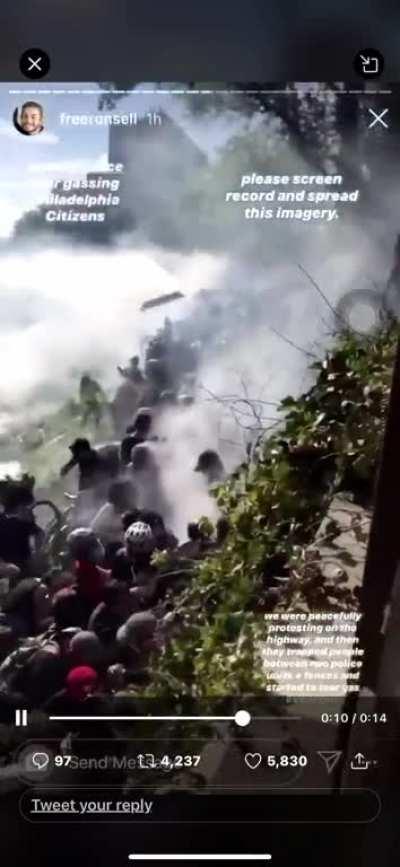Philadelphia Police Traps Protesters on Highway, Then Tear Gasses Them