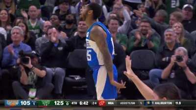 [Highlight] Cam Payne hits the Bucks 20th 3PT of the game (20/31 now for the Bucks) and the Bucks go up 20!