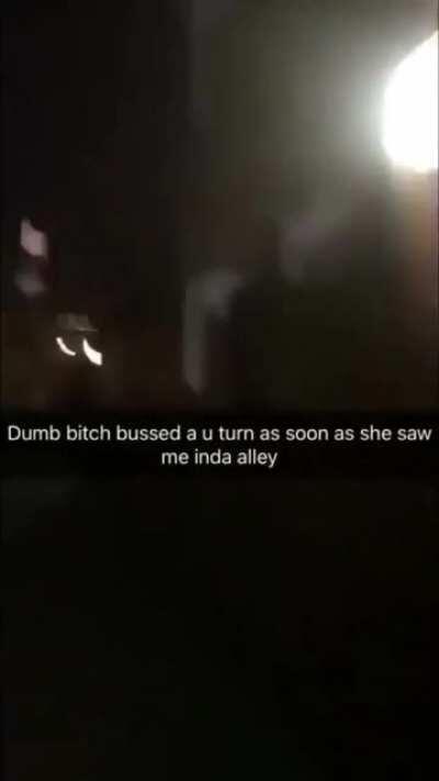 Asian Women runs from Black man after seeing him.