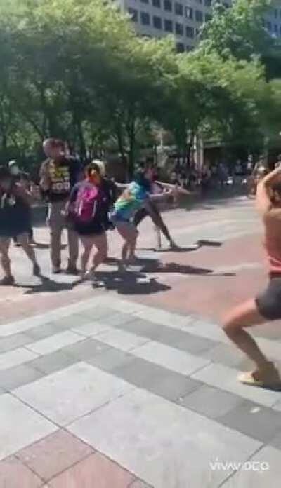 Street preacher driven off by twerking ladies