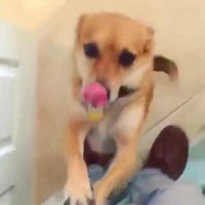 He's just standing there.