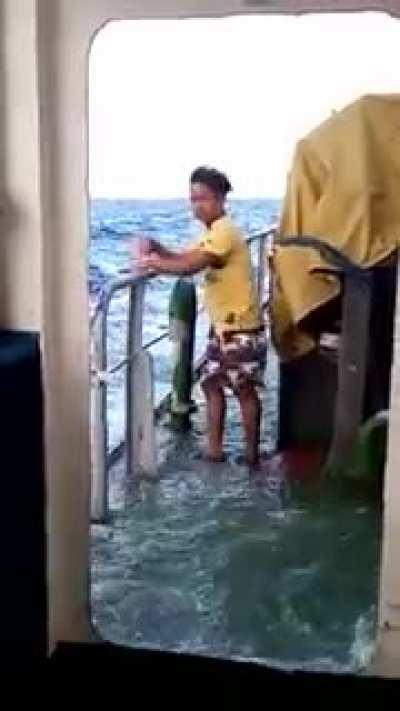 Nothing like enjoying the gentle sea breeze on my face and this perfect coffee