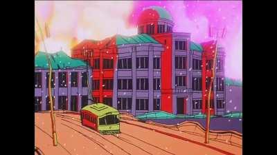 This scene from the 1983 Japanese anime Barefoot Gen, shows the aftermath of the nuclear bomb dropped on Hiroshima.