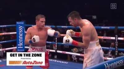 I've heard you guys like slow mo, this clip is from the most recent fight of Canelo vs Callum Smith