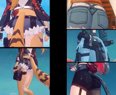 Pulchra is the only Thiren so far who doesn't wear clothes with a built-in tail hole. Pulchra shows her tail root and she doesn't give a f**k