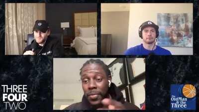 [Highlight] Jrue Holiday on Curry’s shot making ability: “He’s putting this in the little kids’ heads like, ‘This is OK to try.’ No, it’s not OK to try. Only he can do this.”