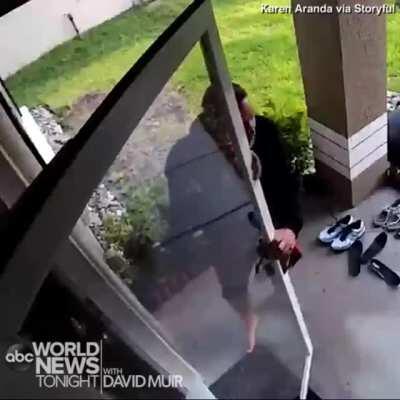 Woman saves her neighbour who is choking on a piece of steak