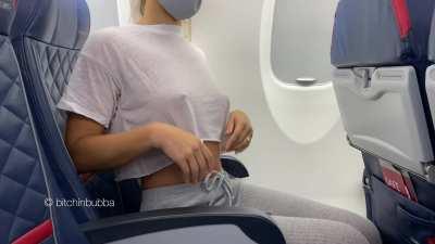Almost caught flashing on the plane [GIF]