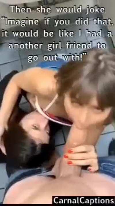 Bathroom Big Dick Blowjob Caption Cock Cock Worship Deepthroat Girlfriend Riley Reid Sissy Sloppy Sucking Porn GIF by carnalcaptions