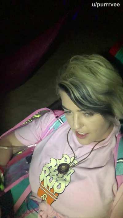 Sneakily playing with my pussy at a crowded festival