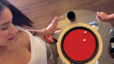 dice challenge with points (my original idea, molly and carolina joined the game)