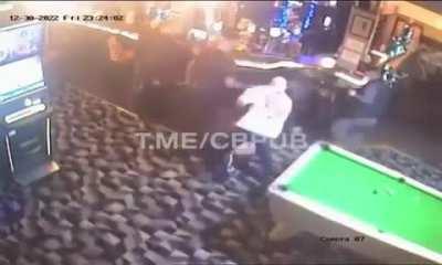 The man was knocked out with a billiard cue