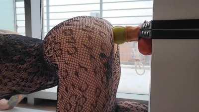 Smashing a squirt out of my pussy with Faxi's fat knot.