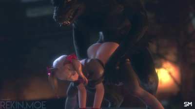D.Va getting railed by a werewolf (commando rekin)