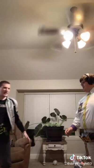 Deity God legend fights mortal with ease.