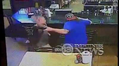 To smack food out of the guy’s hand.