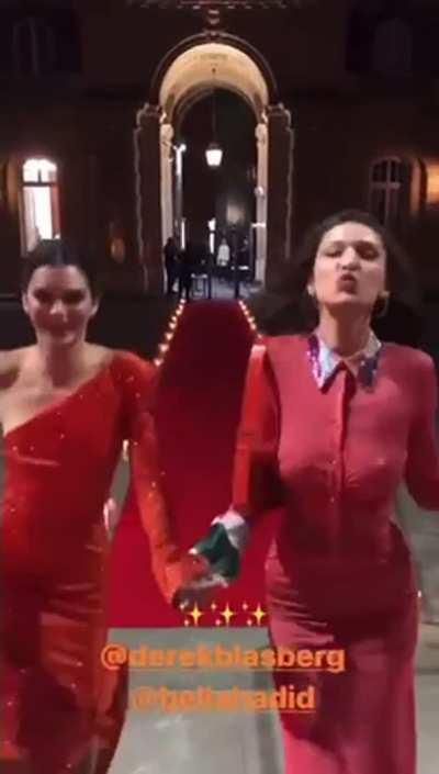 Bella Hadid bouncing